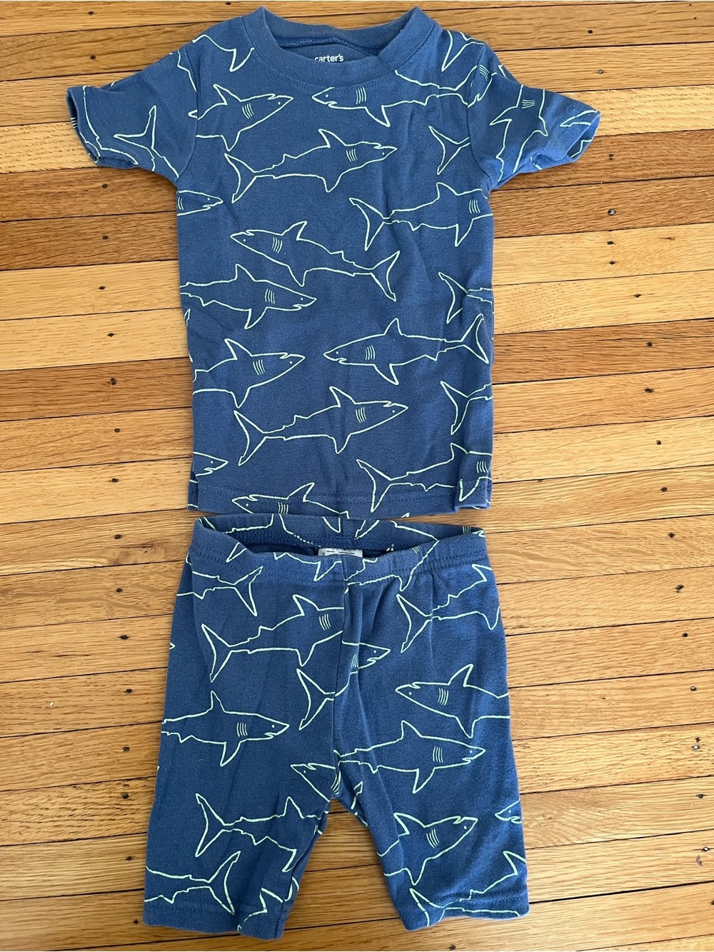Carter's Navy Blue Shark Pajama Set